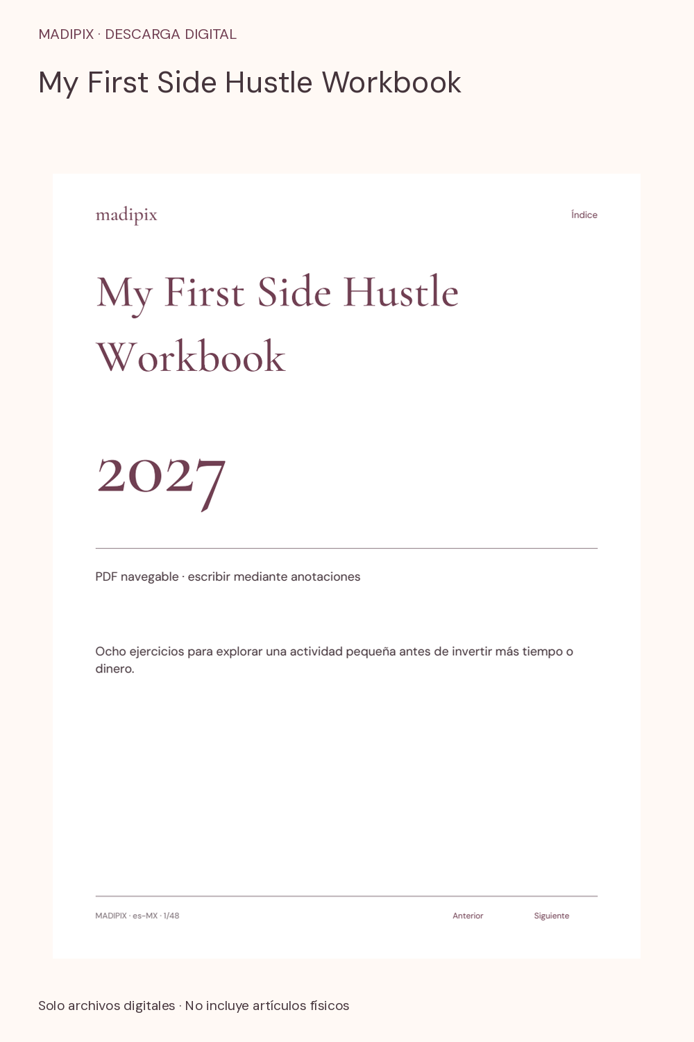 My First Side Hustle Workbook · vista del archivo real