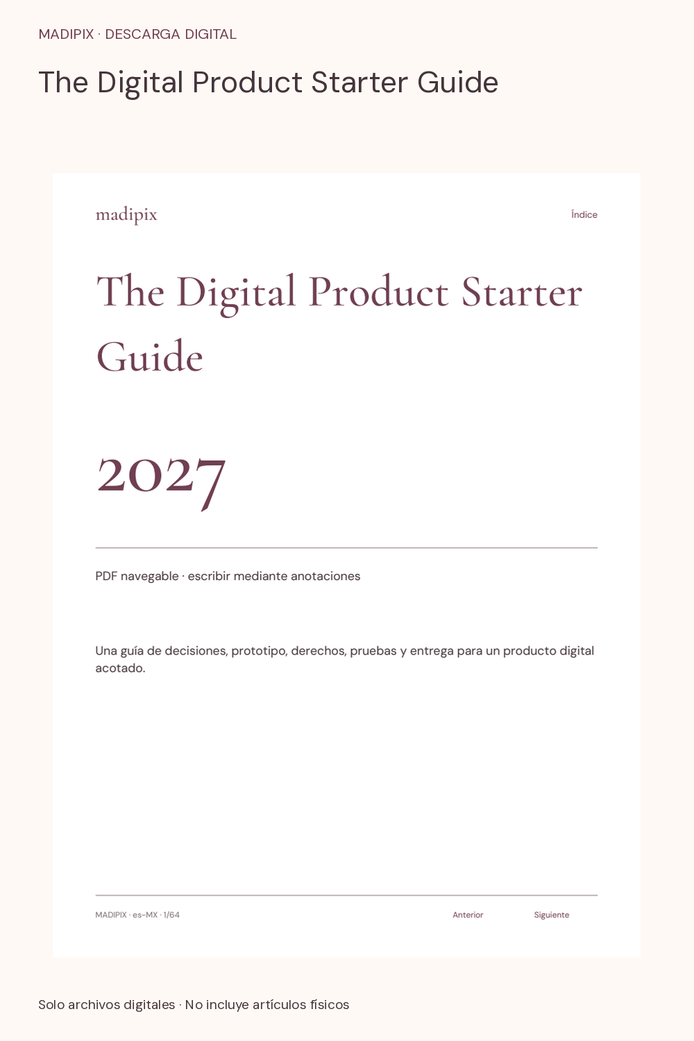 The Digital Product Starter Guide · vista del archivo real