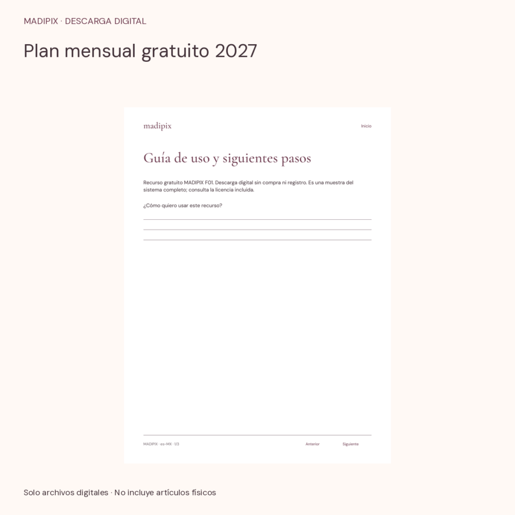 Plan mensual gratuito 2027 · vista del archivo real