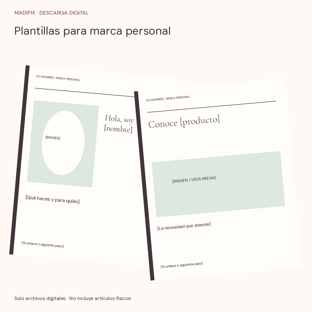 Plantillas para marca personal · vista del archivo real