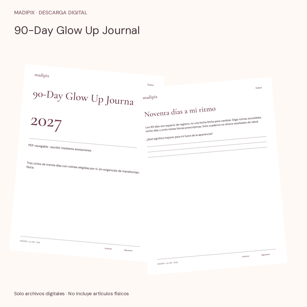 90-Day Glow Up Journal · vista del archivo real