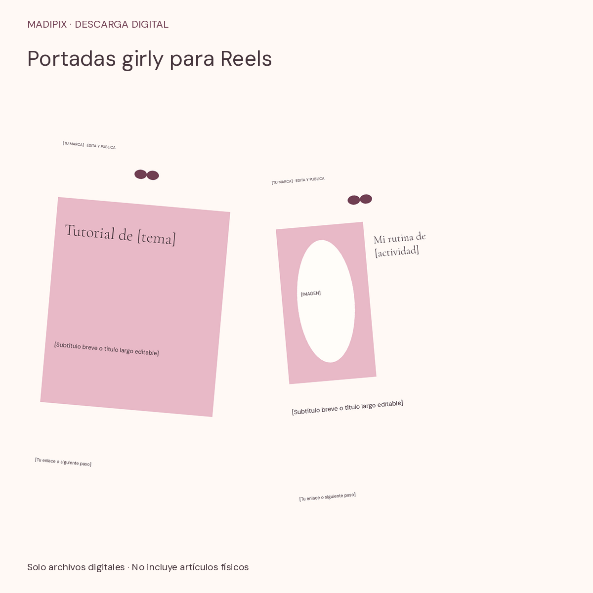 Portadas girly para Reels · vista del archivo real