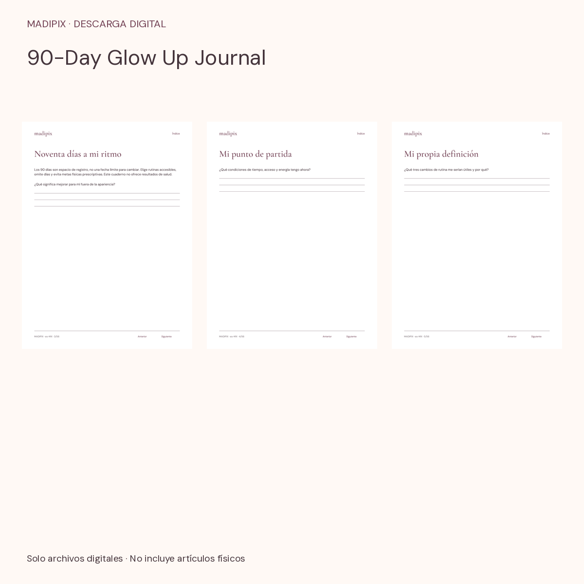 90-Day Glow Up Journal · vista del archivo real