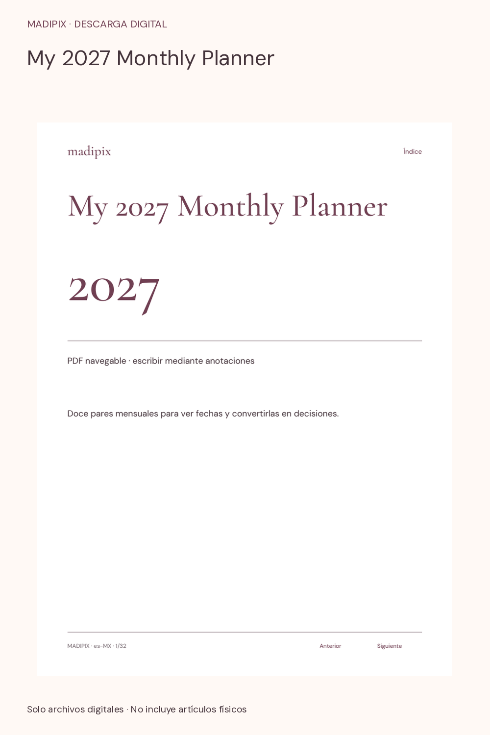 My 2027 Monthly Planner · vista del archivo real