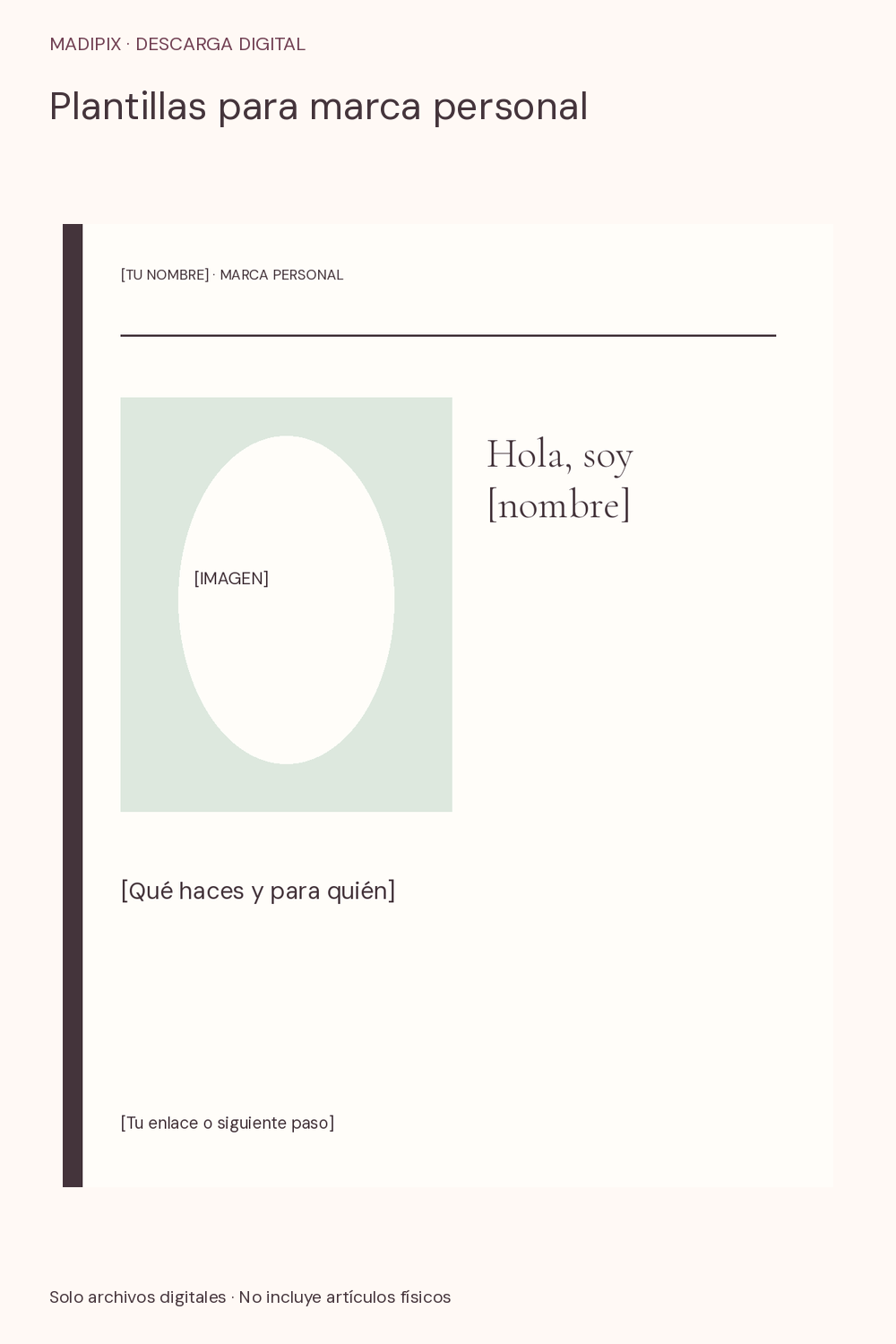 Plantillas para marca personal · vista del archivo real