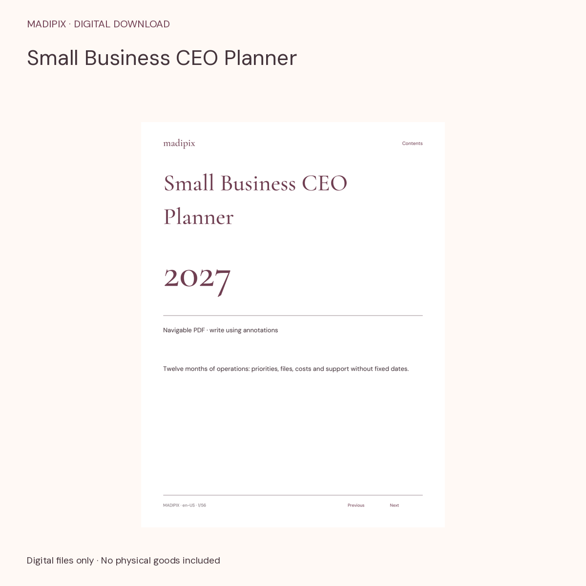 Small Business CEO Planner · actual file preview