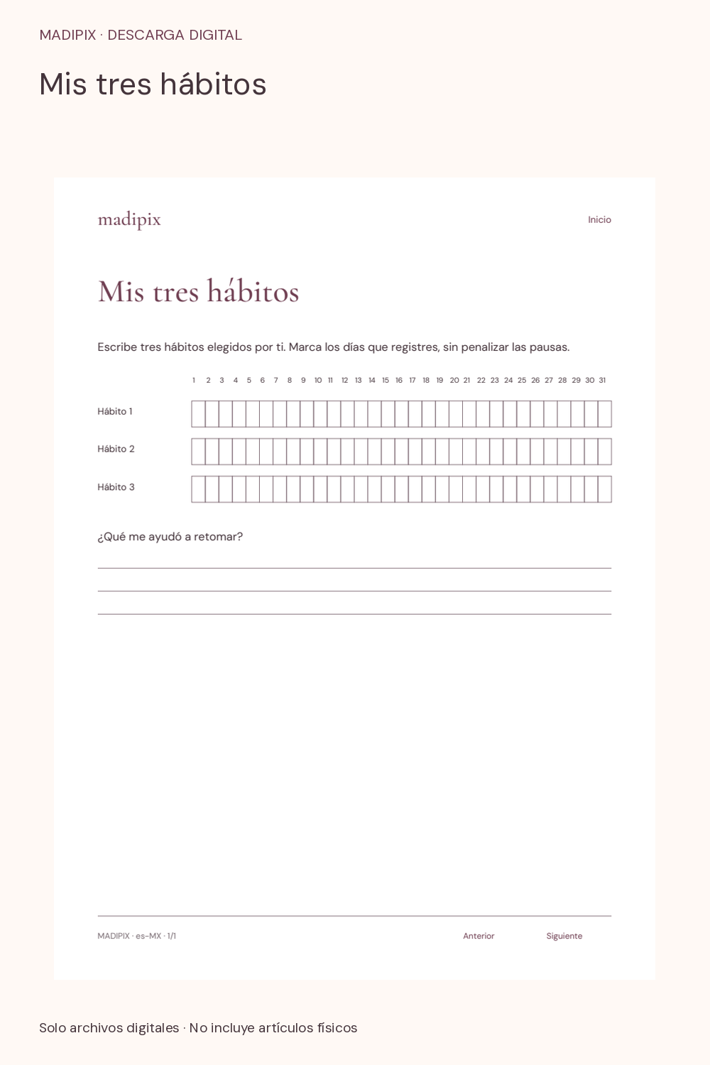 Mis tres hábitos · vista del archivo real