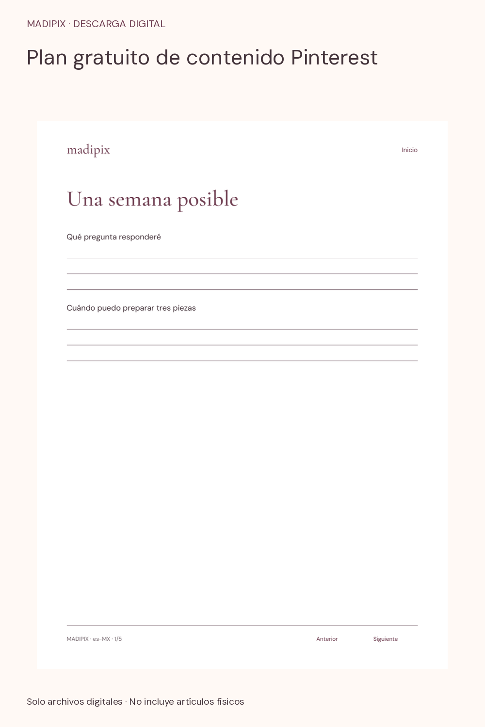 Plan gratuito de contenido Pinterest · vista del archivo real