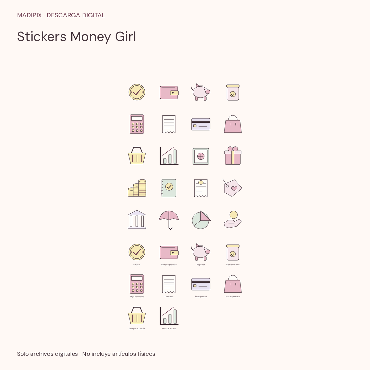Stickers Money Girl · vista del archivo real