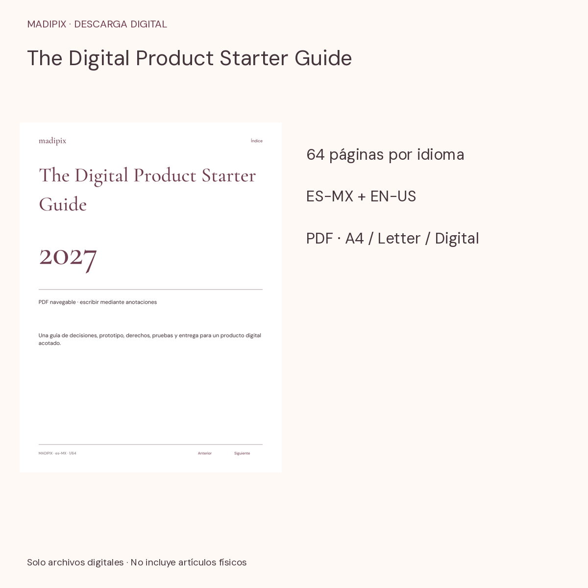 The Digital Product Starter Guide · vista del archivo real
