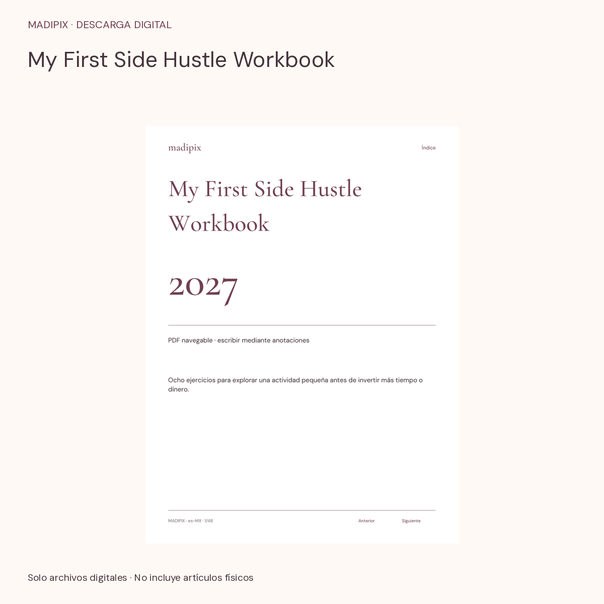 My First Side Hustle Workbook · vista del archivo real