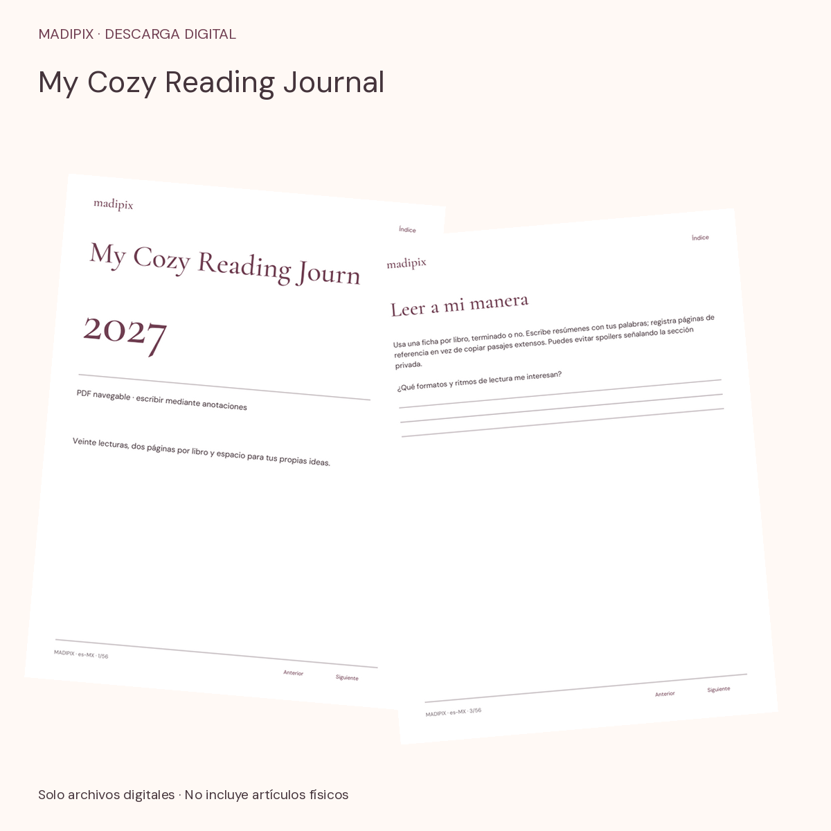 My Cozy Reading Journal · vista del archivo real