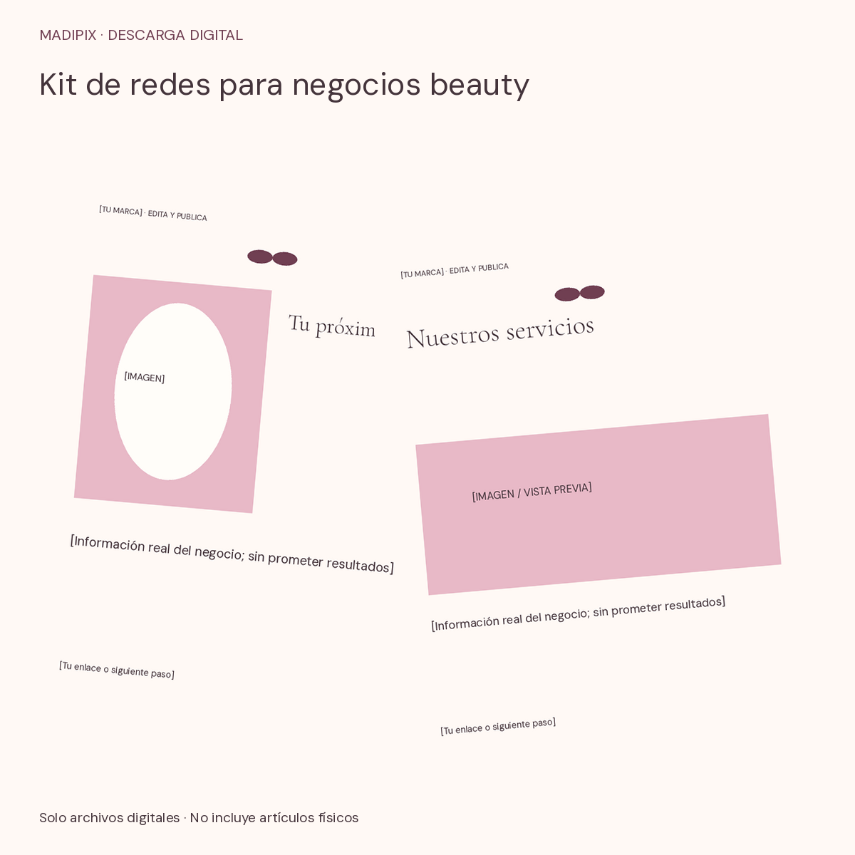 Kit de redes para negocios beauty · vista del archivo real