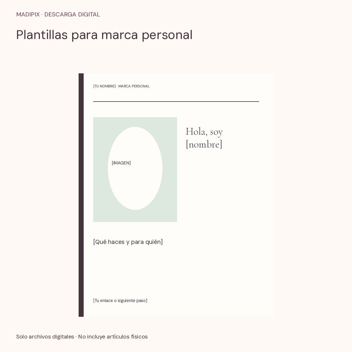Plantillas para marca personal · vista del archivo real