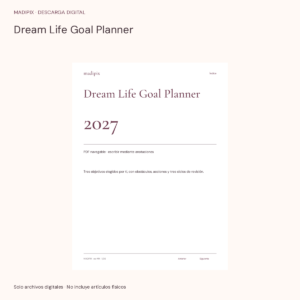 Dream Life Goal Planner · vista del archivo real