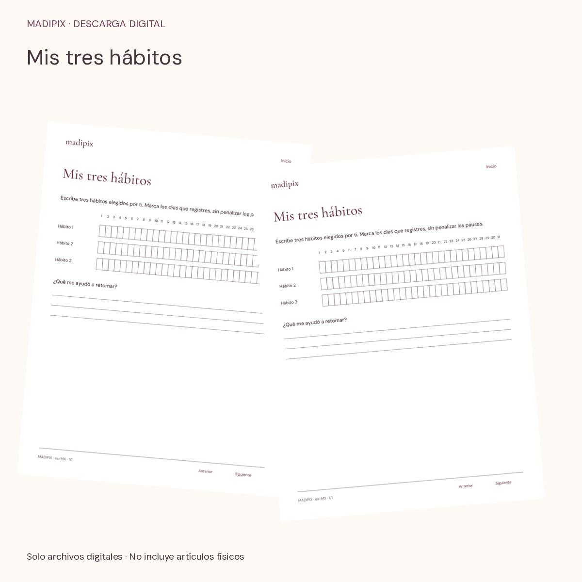 Mis tres hábitos · vista del archivo real
