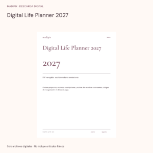 Digital Life Planner 2027 · vista del archivo real