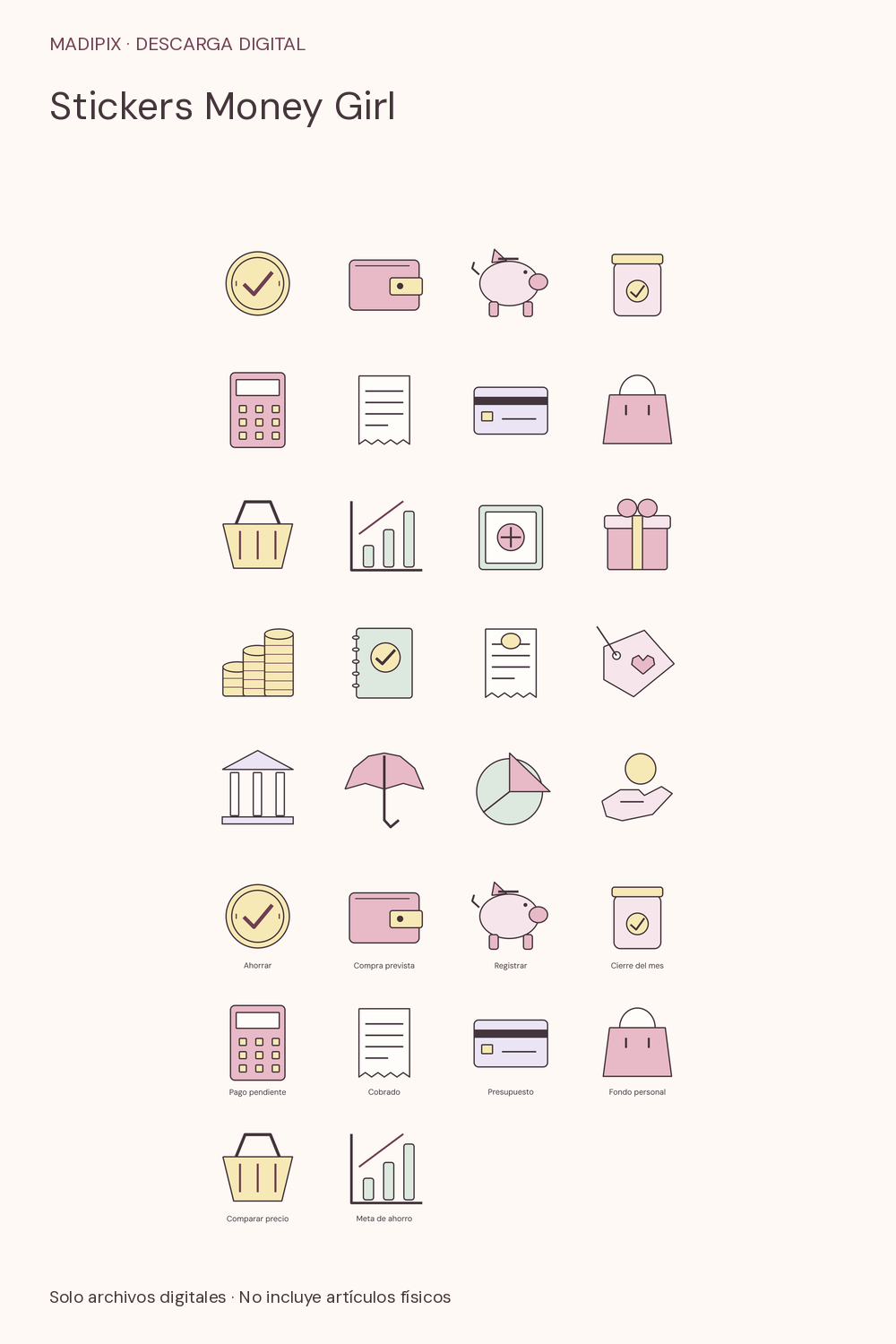Stickers Money Girl · vista del archivo real