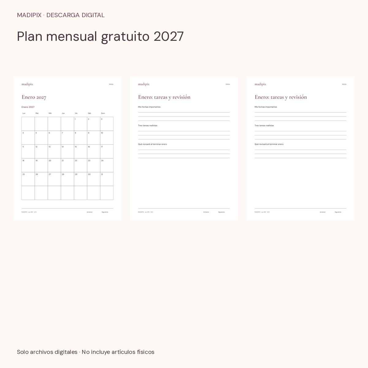 Plan mensual gratuito 2027 · vista del archivo real