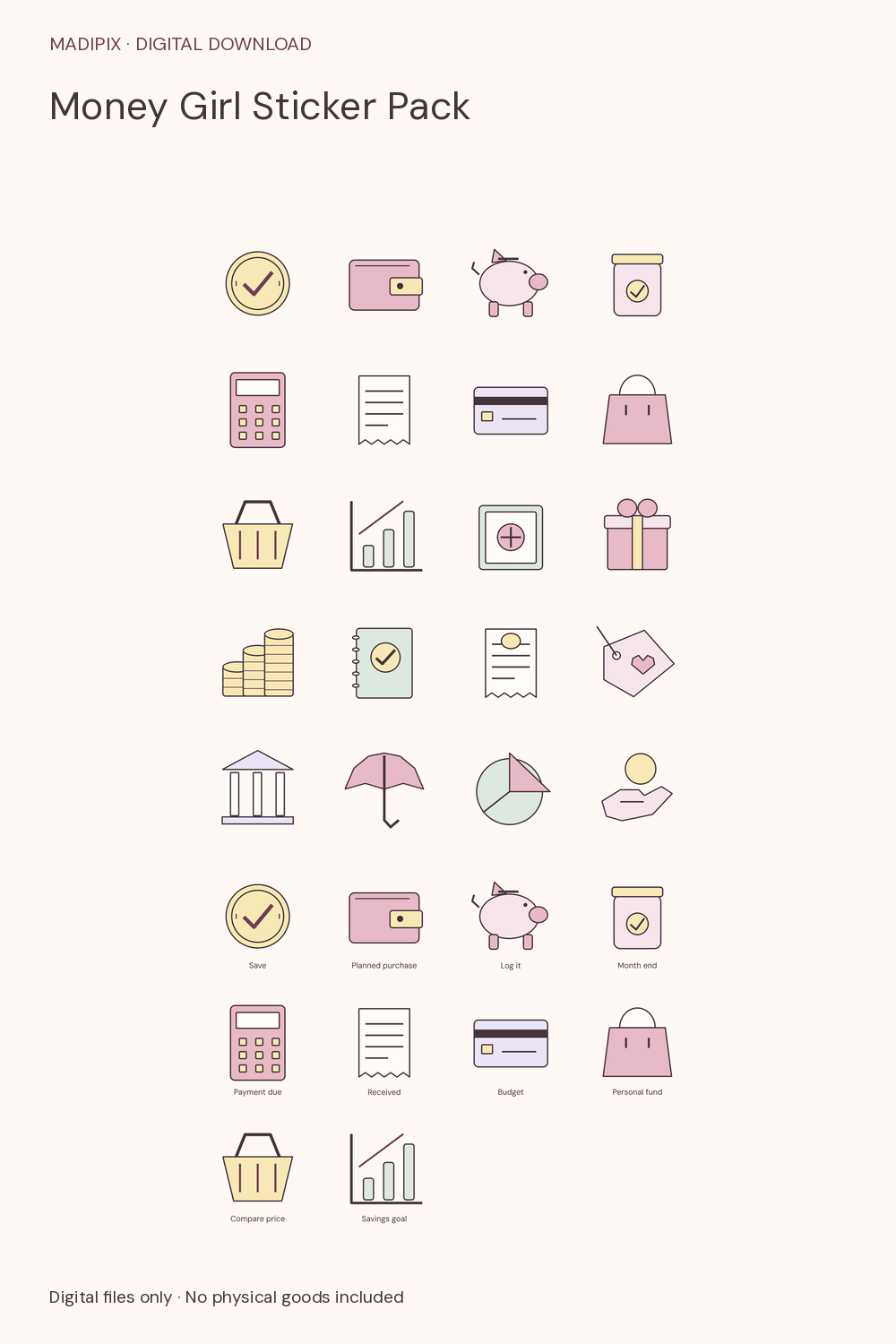 Money Girl Sticker Pack · actual file preview