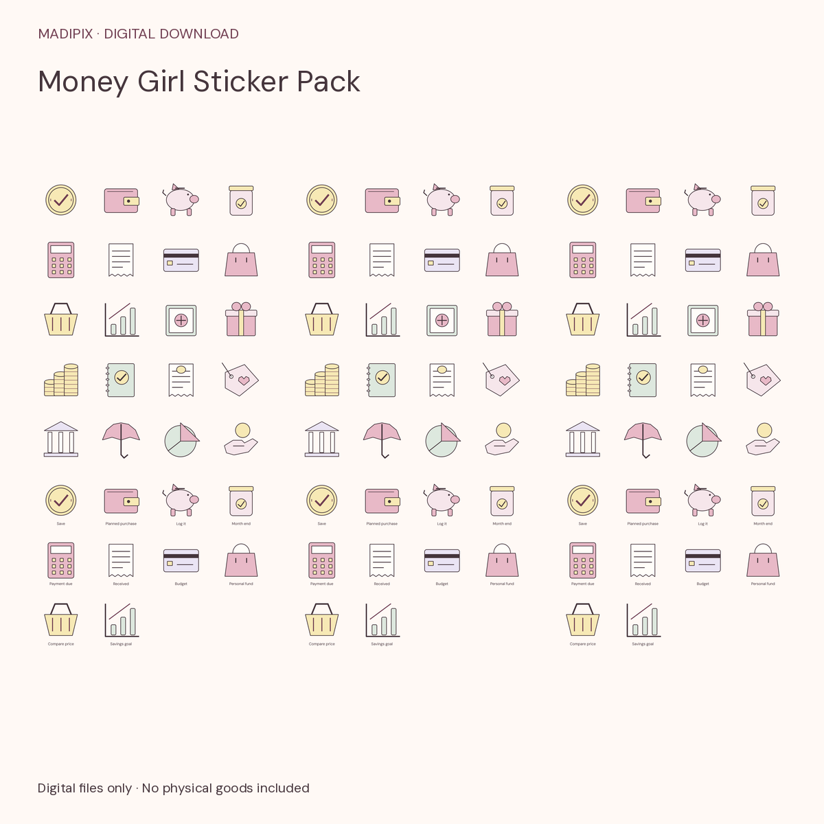 Money Girl Sticker Pack · actual file preview