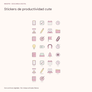 Stickers de productividad cute · vista del archivo real