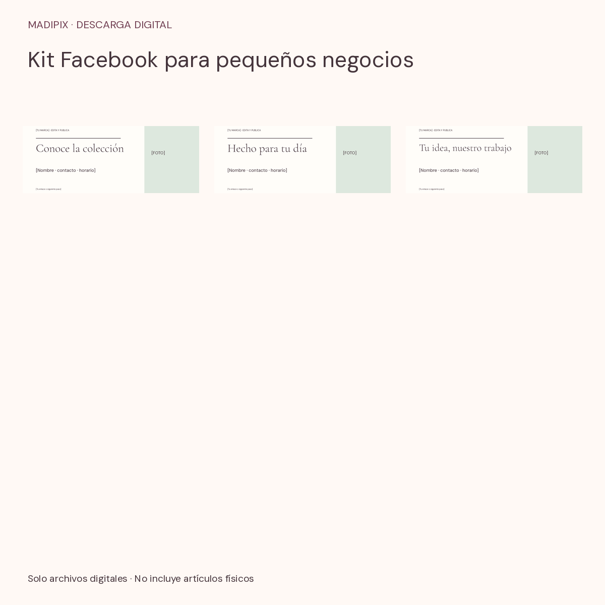 Kit Facebook para pequeños negocios · vista del archivo real