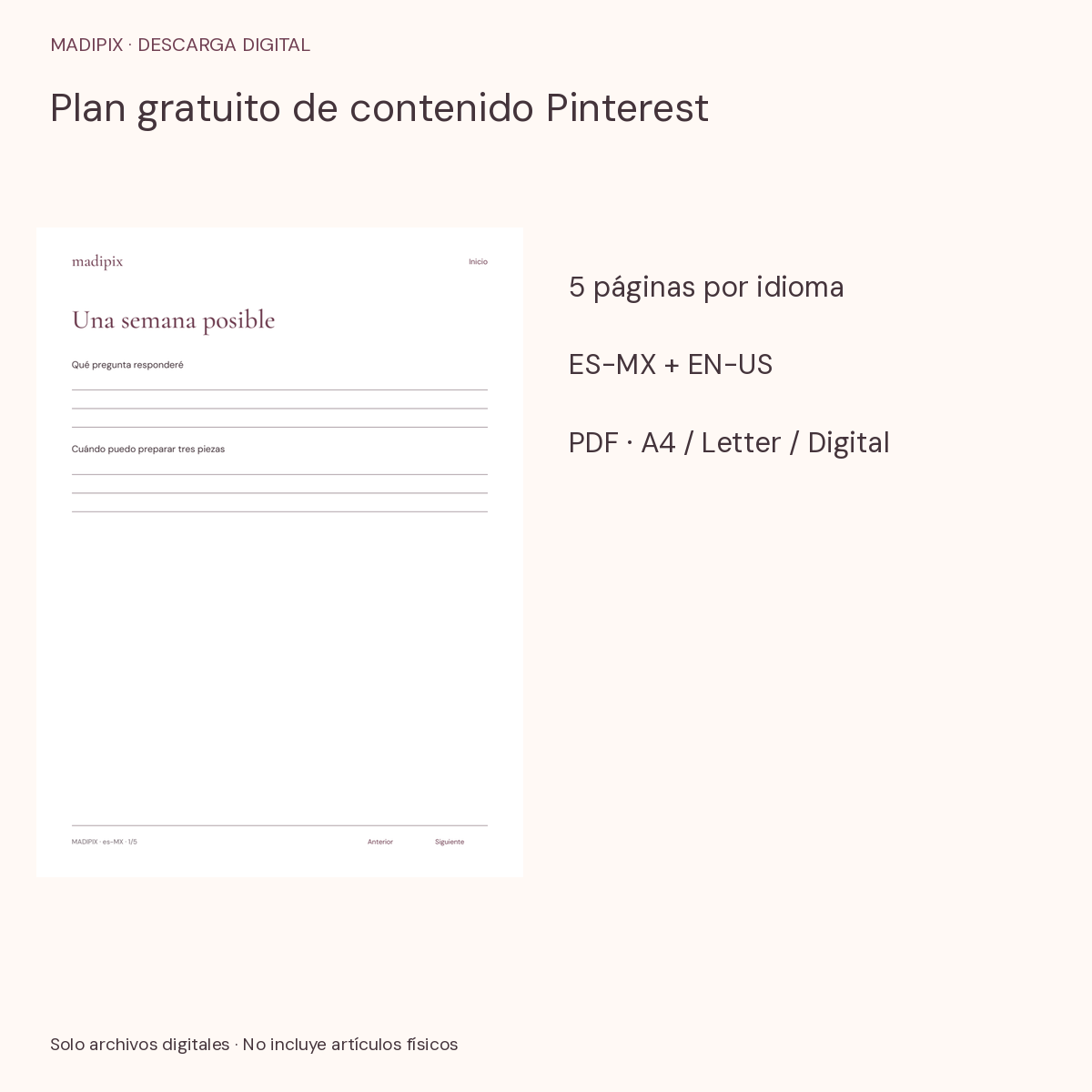 Plan gratuito de contenido Pinterest · vista del archivo real