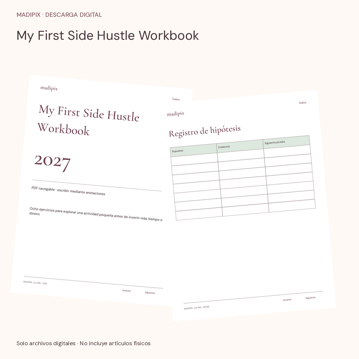 My First Side Hustle Workbook · vista del archivo real
