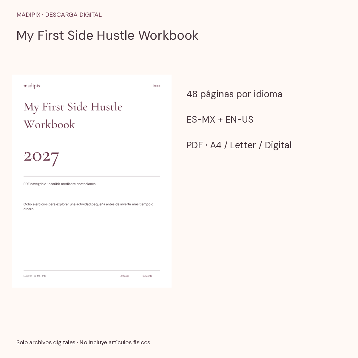 My First Side Hustle Workbook · vista del archivo real