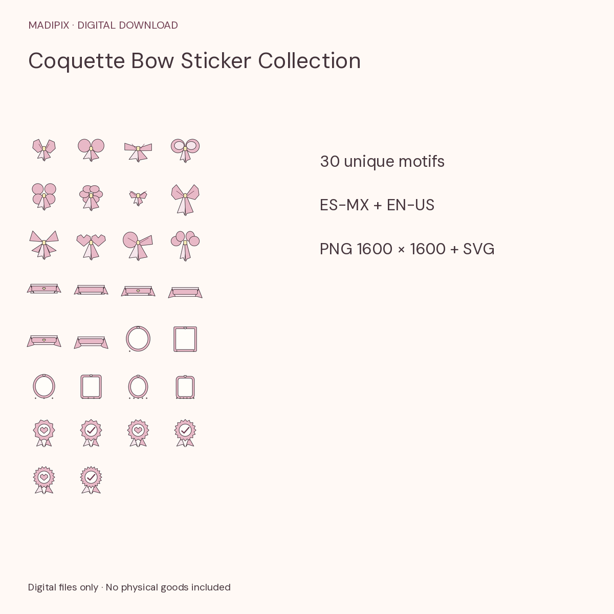Coquette Bow Sticker Collection · actual file preview