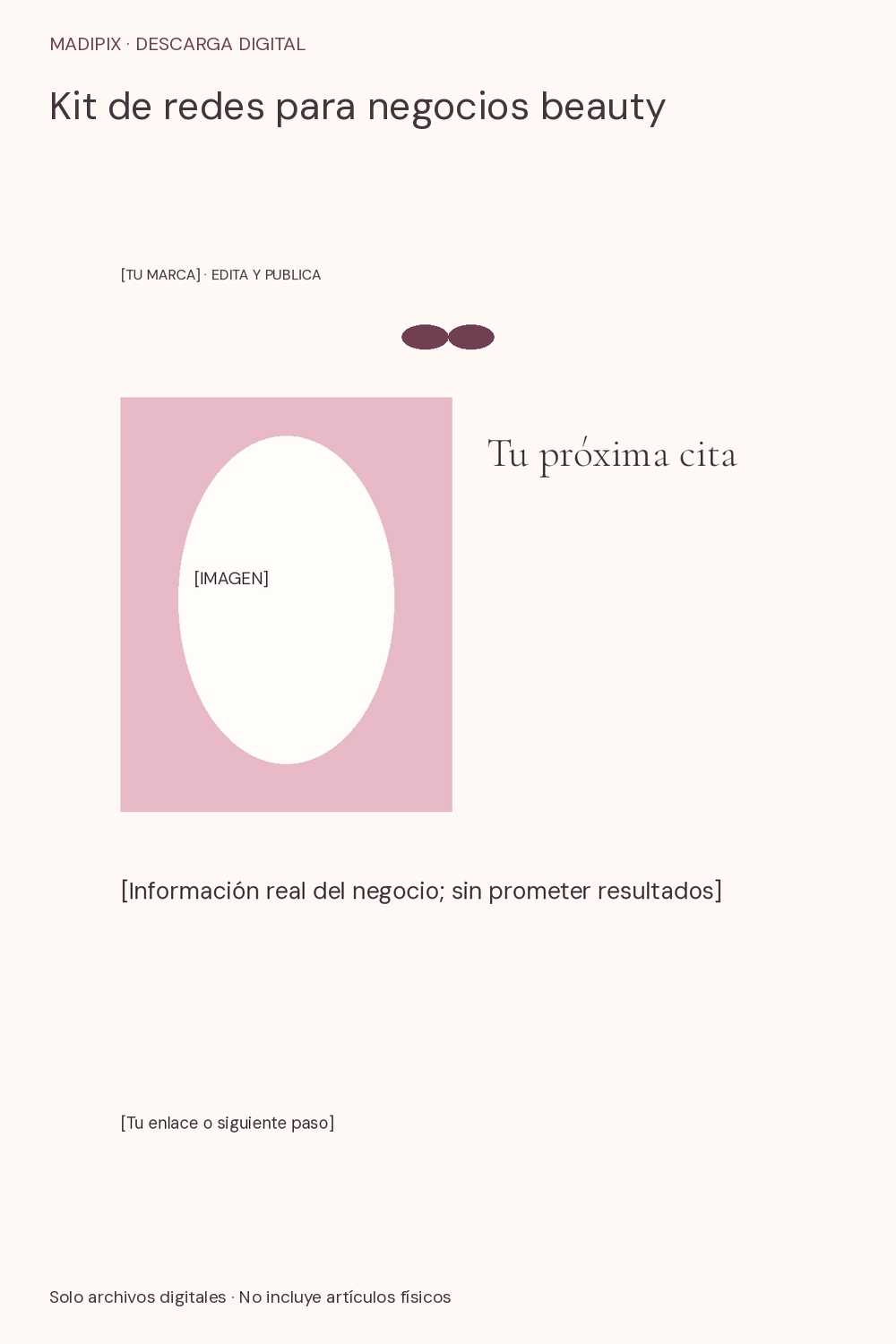 Kit de redes para negocios beauty · vista del archivo real