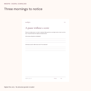 Three mornings to notice · actual file preview