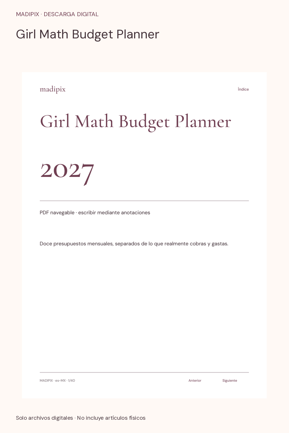 Girl Math Budget Planner · vista del archivo real