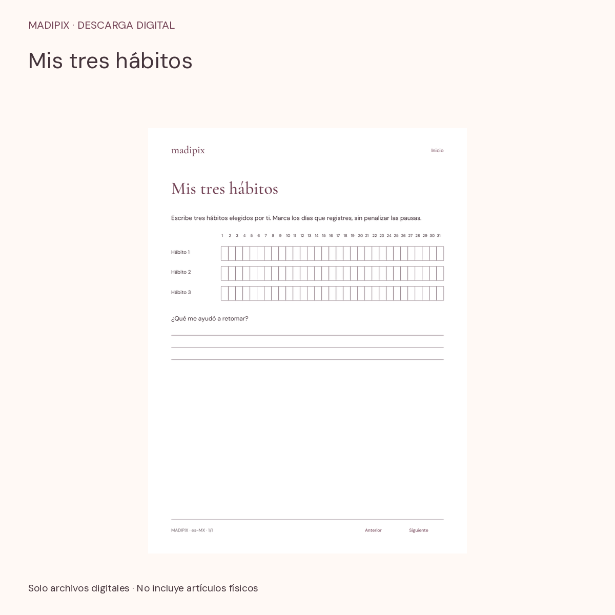 Mis tres hábitos · vista del archivo real