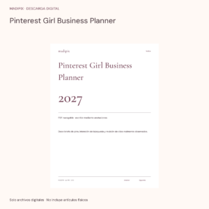 Pinterest Girl Business Planner · vista del archivo real
