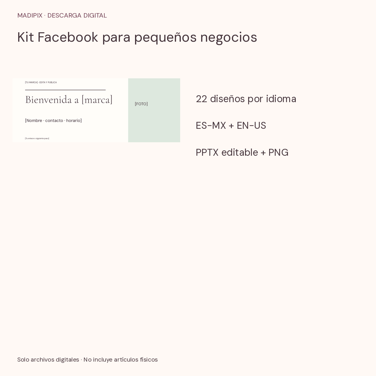Kit Facebook para pequeños negocios · vista del archivo real