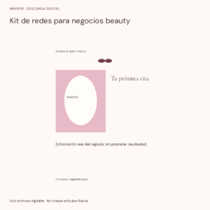 Kit de redes para negocios beauty · vista del archivo real