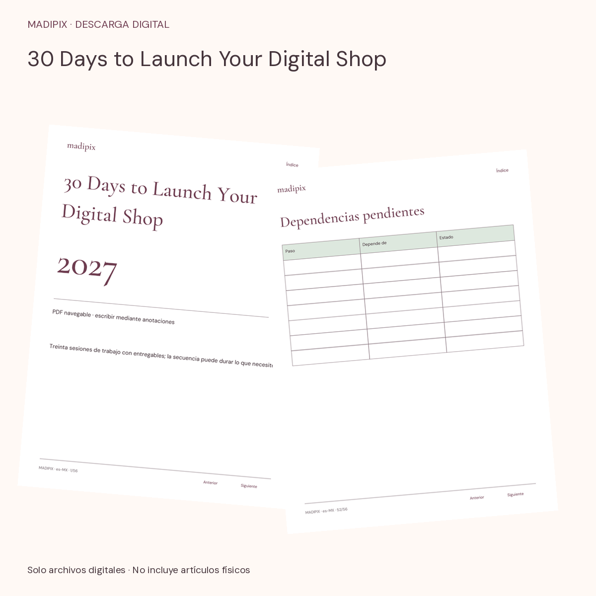 30 Days to Launch Your Digital Shop · vista del archivo real