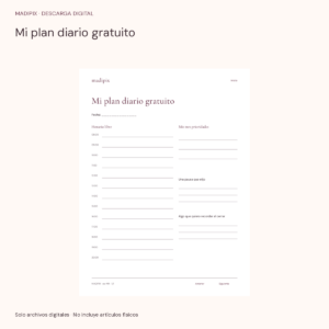 Mi plan diario gratuito · vista del archivo real