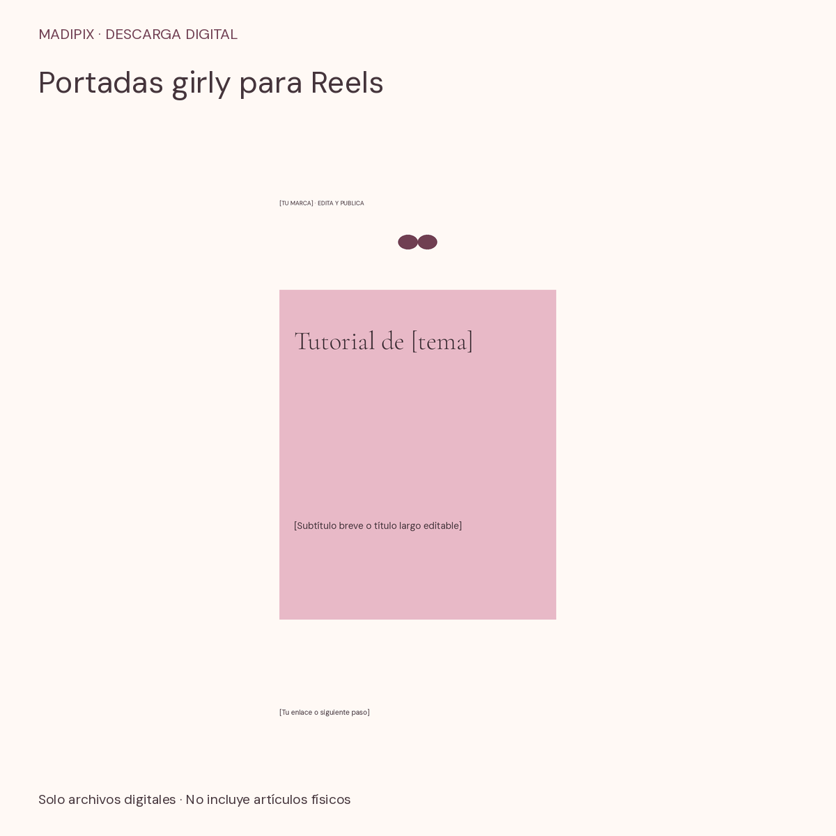 Portadas girly para Reels · vista del archivo real