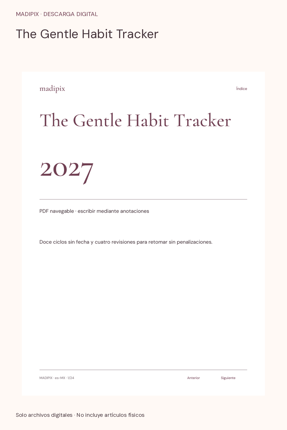 The Gentle Habit Tracker · vista del archivo real