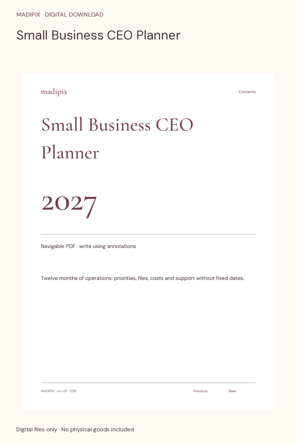 Small Business CEO Planner · actual file preview
