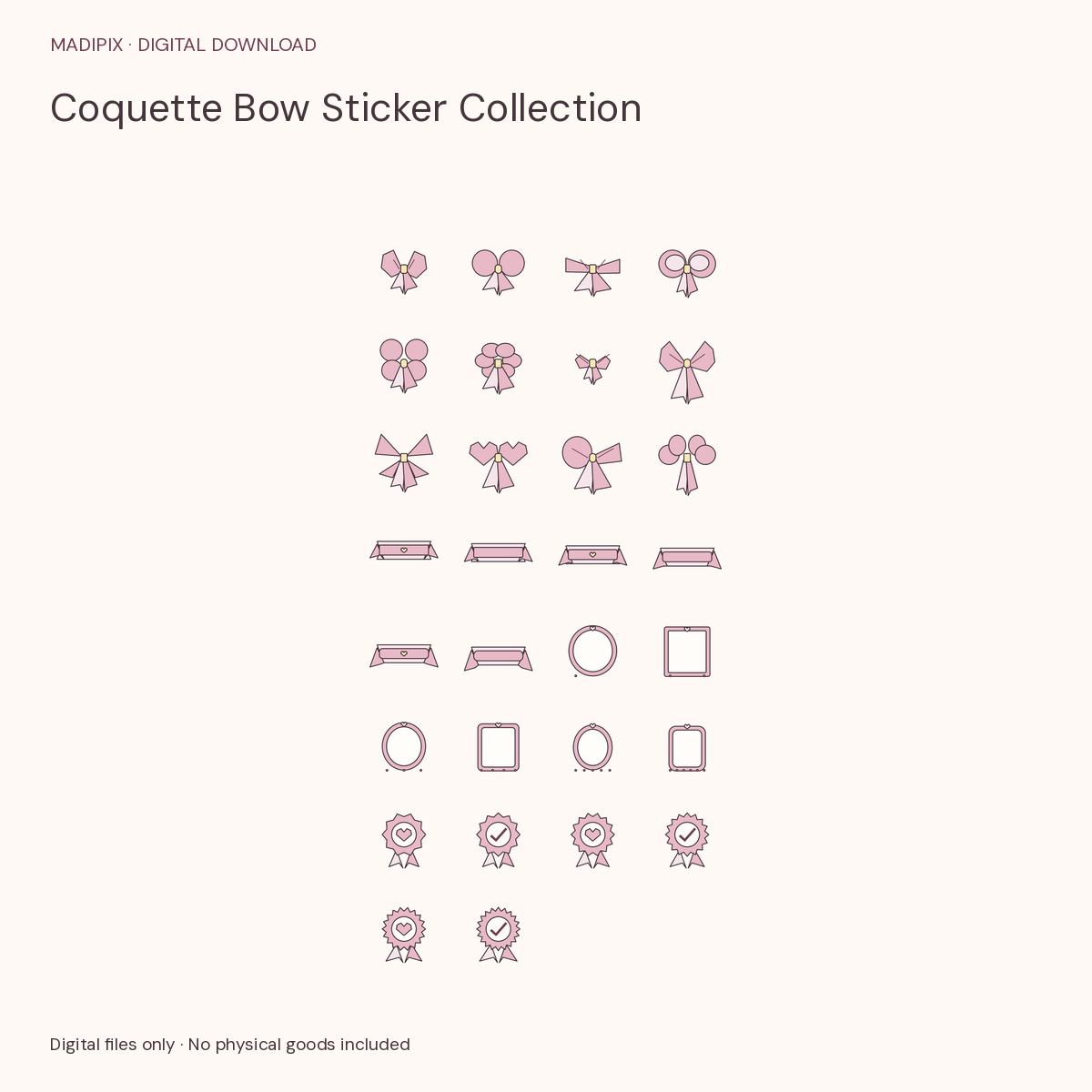 Coquette Bow Sticker Collection · actual file preview