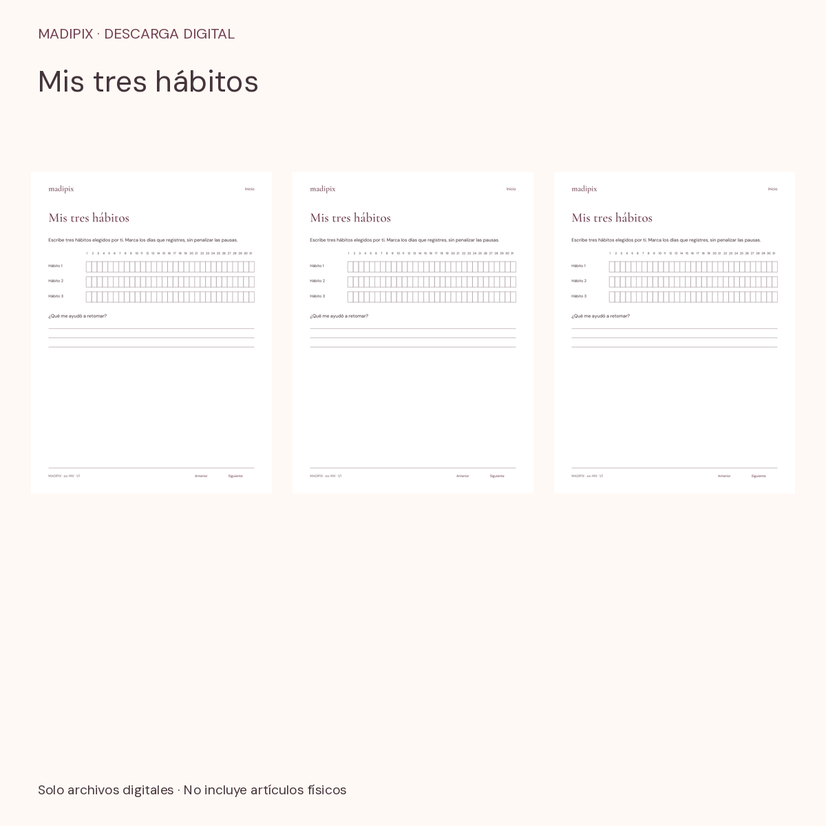 Mis tres hábitos · vista del archivo real