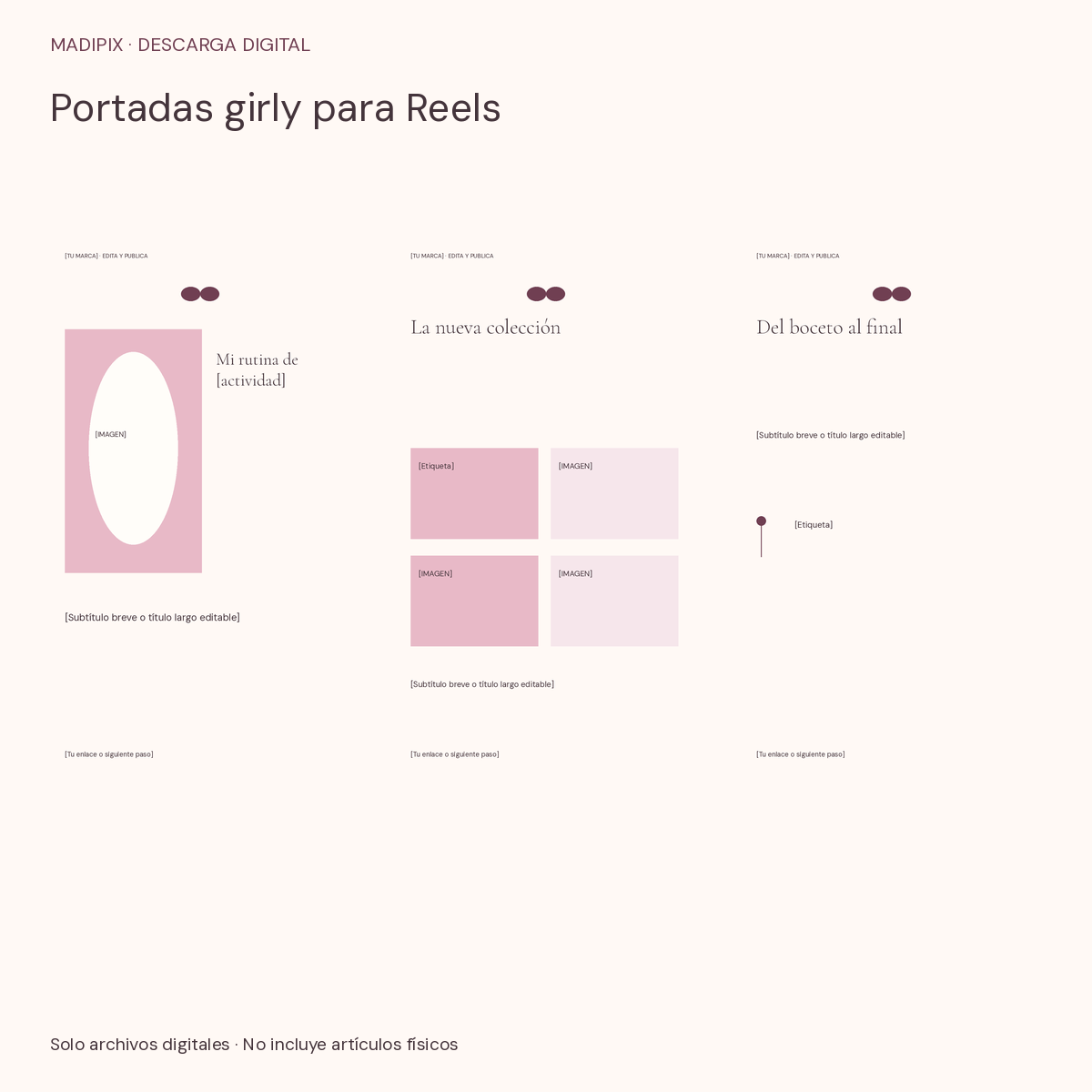 Portadas girly para Reels · vista del archivo real