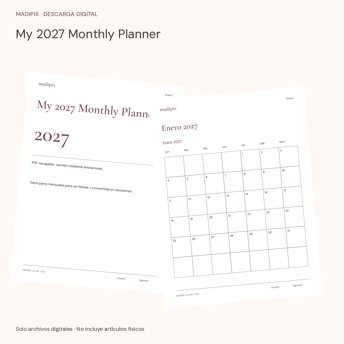 My 2027 Monthly Planner · vista del archivo real